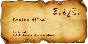 Bosits Ábel névjegykártya